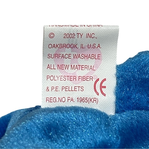 Blue Plush Teddy Bear with Heart by Ty - Picture 4 of 4